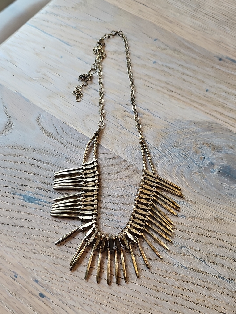 Vintage Gold Spike Statement Necklace - Women Jewelry